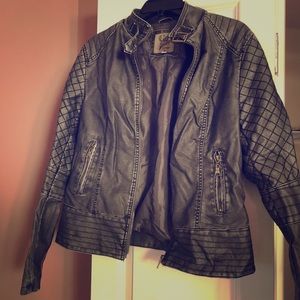 Grey-Brown Moto Jacket